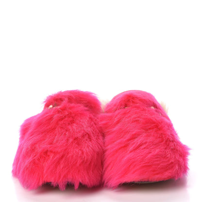 Gucci Merino Wool Womens Princetown Slippers 38 Raspberry Lipstick Natural 2 of 8