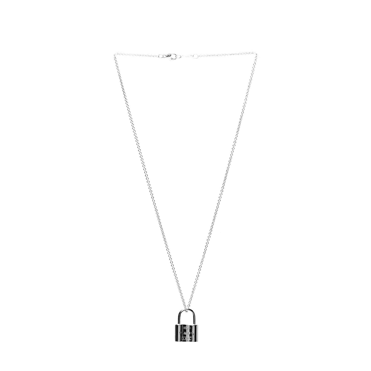 Sterling Silver 1837 Lock Charm Pendant Necklace