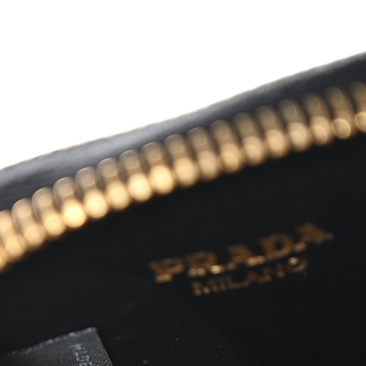 Prada Saffiano Triangle Zip Around Mini Pouch Black 1797152