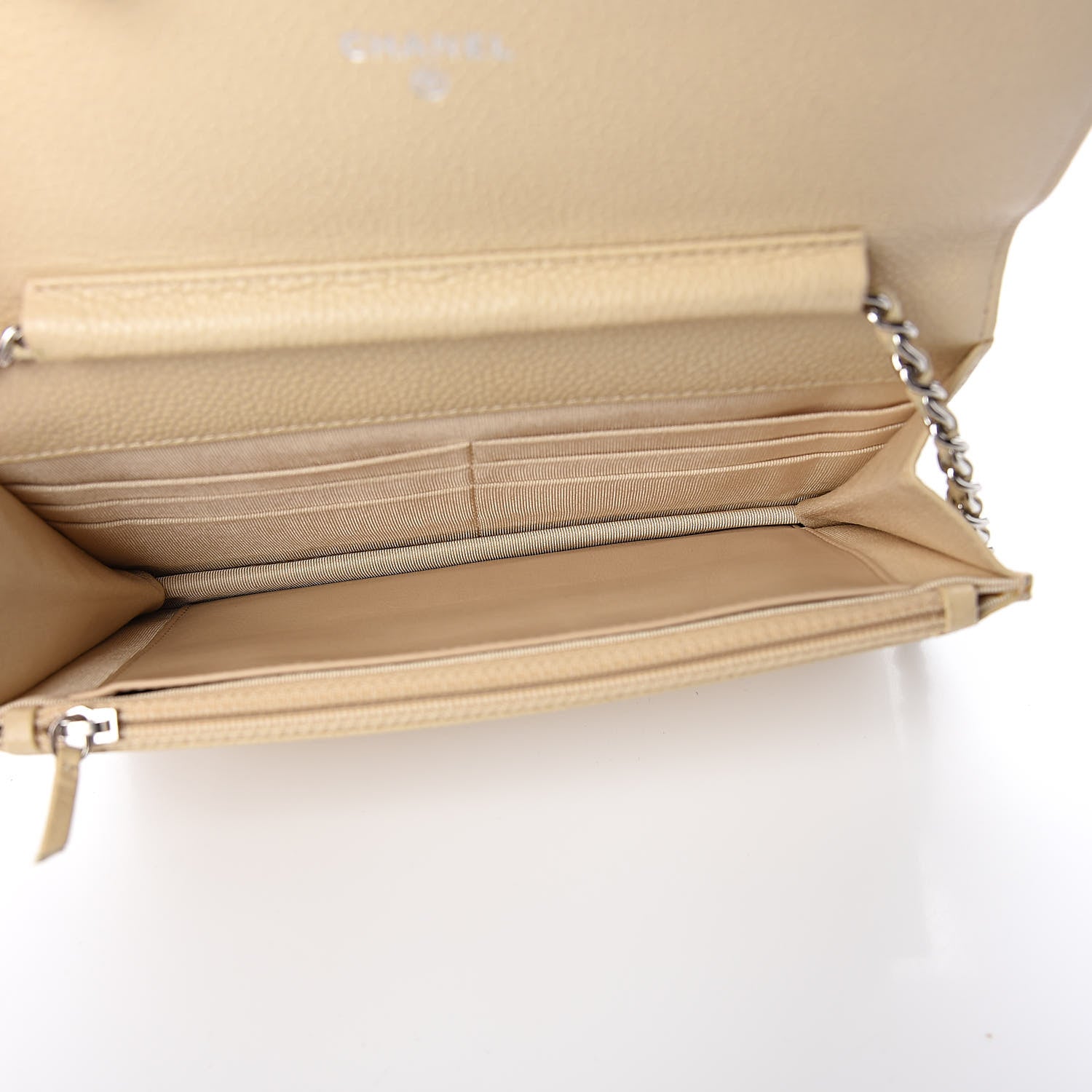 Chanel Caviar Quilted Wallet On Chain WOC Light Beige 5 of 11