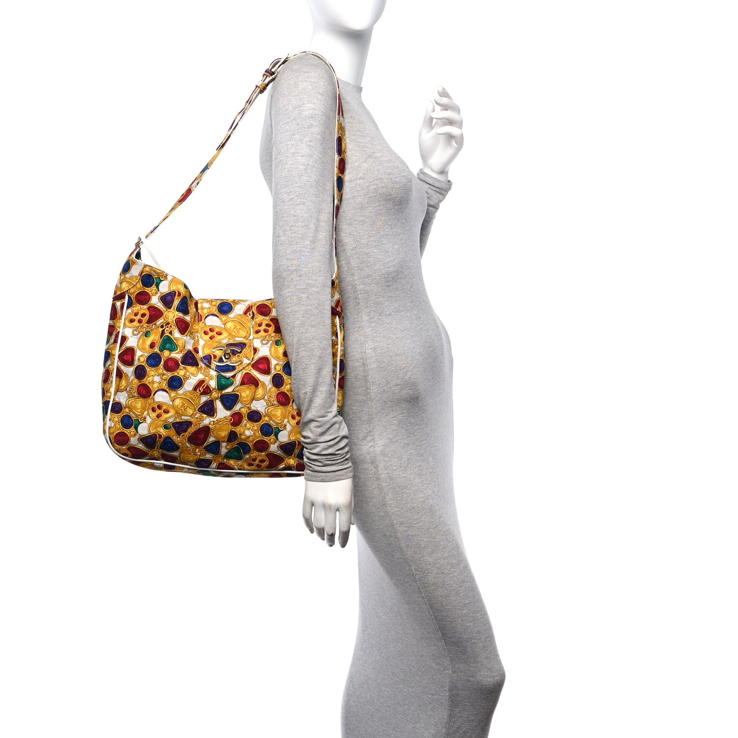Chanel Canvas Gripoix Print Shoulder Bag Multicolor 3 of 11
