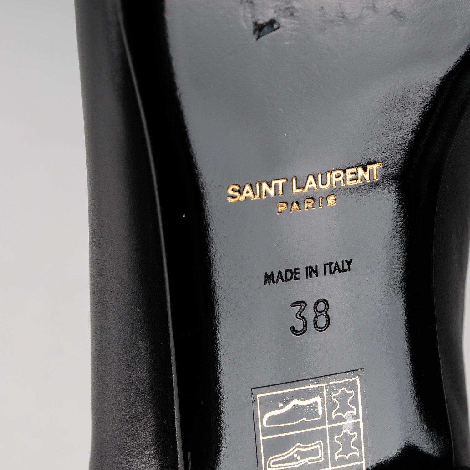 Saint Laurent Smooth Calfskin Smoking Slipper Flat Loafers 38 Black 6 of 9