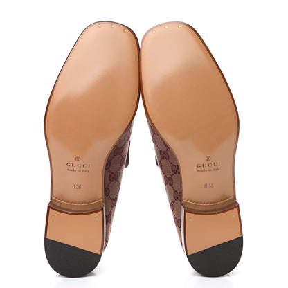 Gucci GG Monogram Granada Kid Mens Horsebit Loafers 8.5 Sahara Rubino Bright Bordeaux 5 of 9