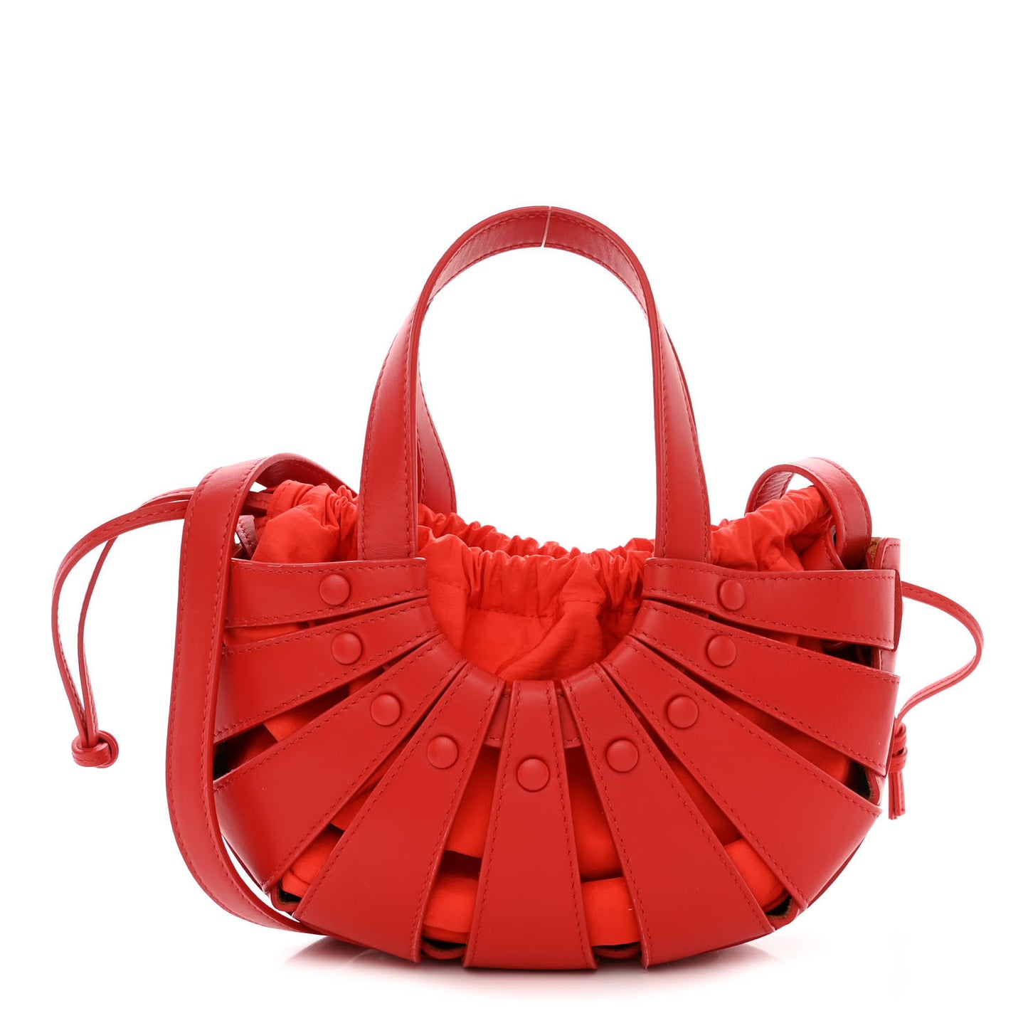 French Calfskin Small Shell Bag Chili Tomato