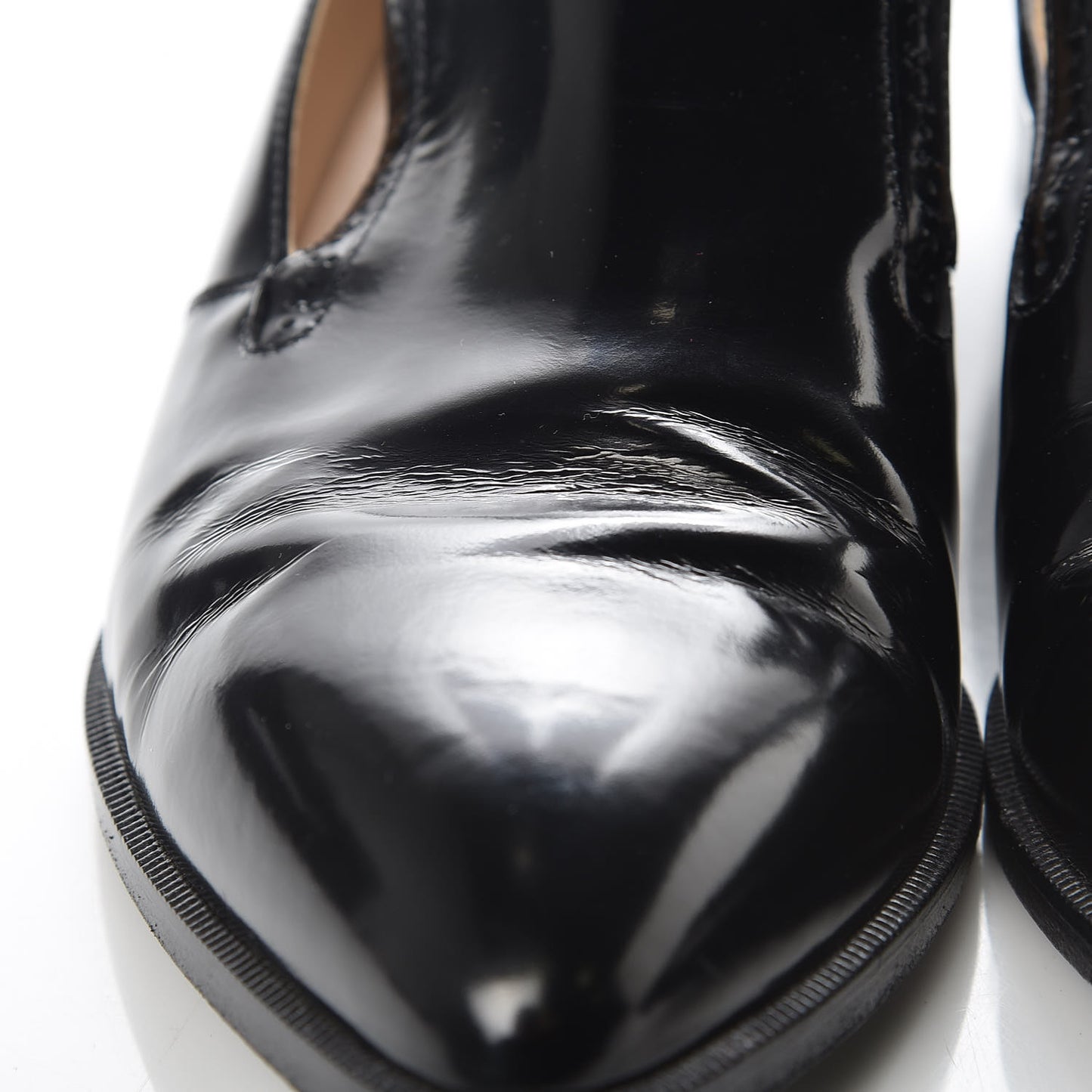 Glazed Calfskin CC Loafers 38 Black