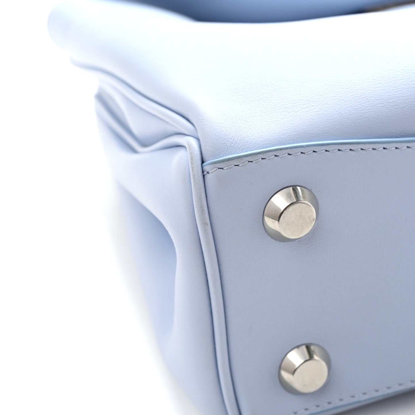Natural Smooth Calfskin Small Rodeo Top Handle Handbag Cloudy Blue