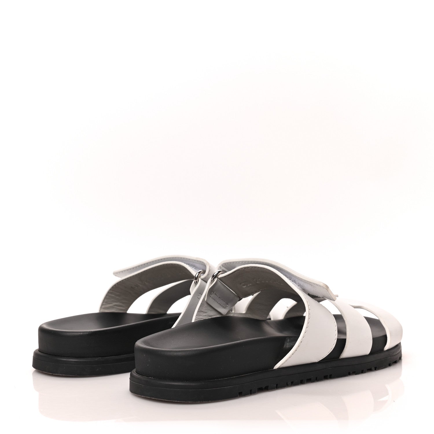 Hermes Calfskin Womens Chypre Sandals 36.5 White 4 of 8