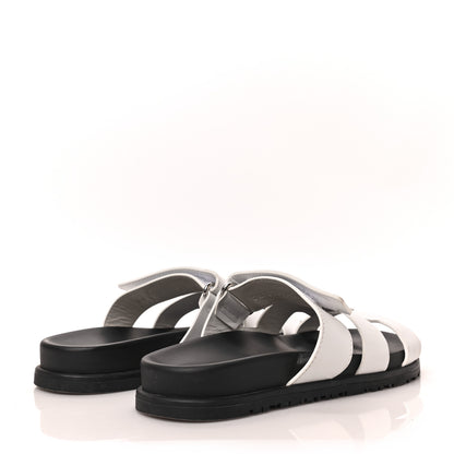 Hermes Calfskin Womens Chypre Sandals 36.5 White 4 of 8