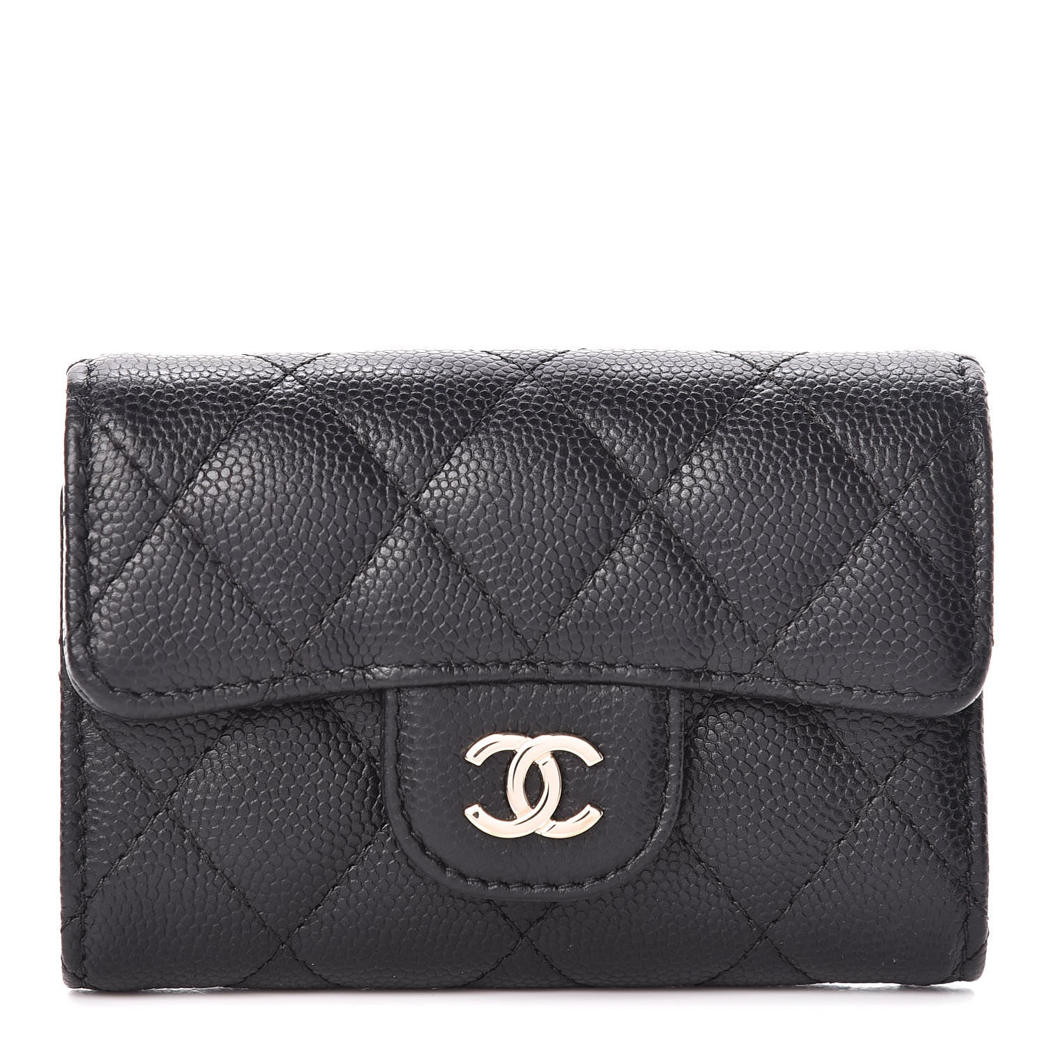 Chanel Caviar Quilted Classic 4 Key Holder Wallet Black 1 of 11