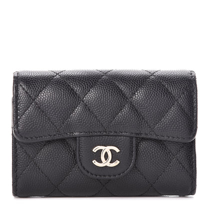 Chanel Caviar Quilted Classic 4 Key Holder Wallet Black 1 of 11