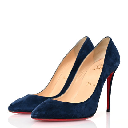Christian Louboutin Veau Velours Eloise 100 Pumps 38.5 Marine 3 of 14