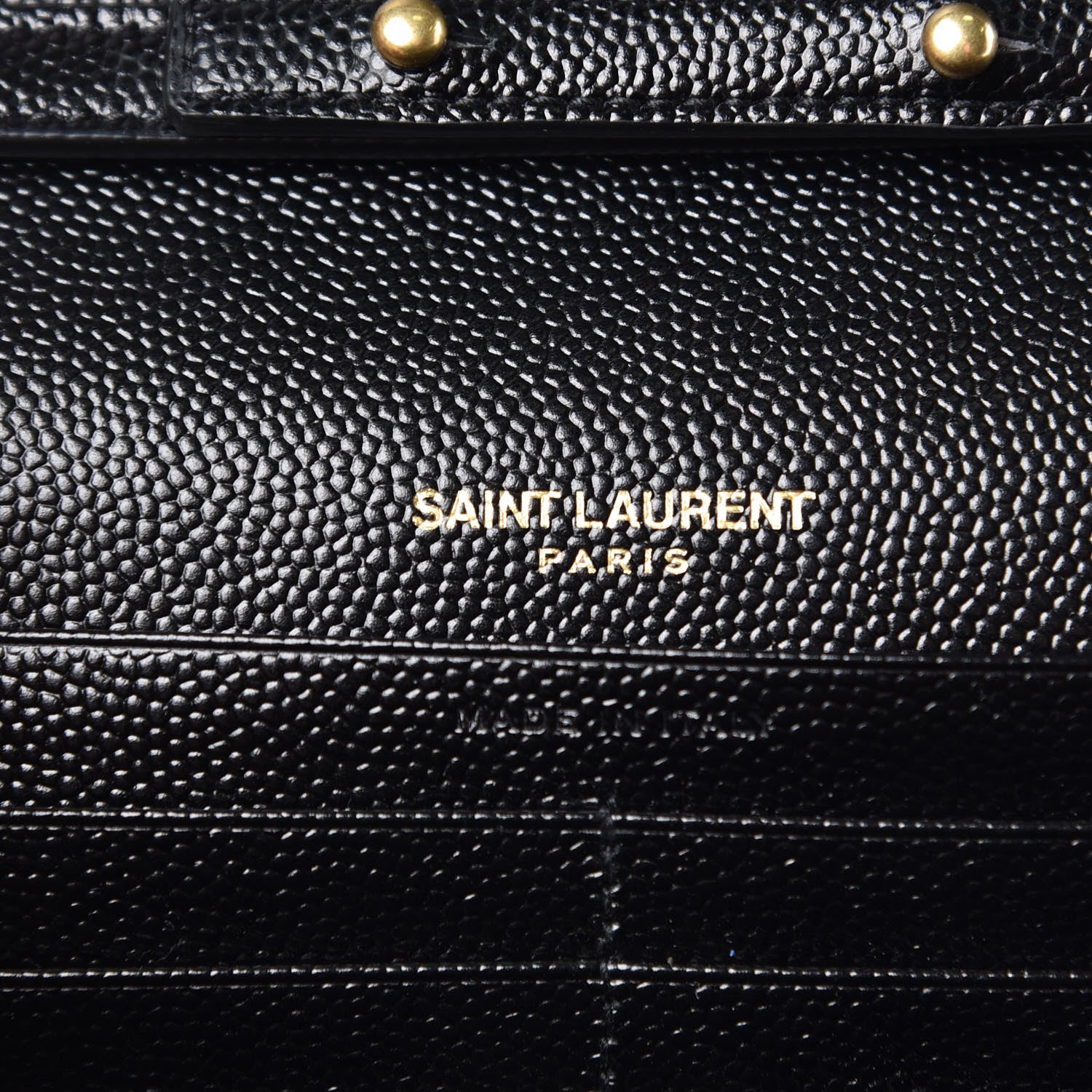 Saint Laurent Grain De Poudre Matelasse Chevron Monogram Chain Wallet Black 6 of 8