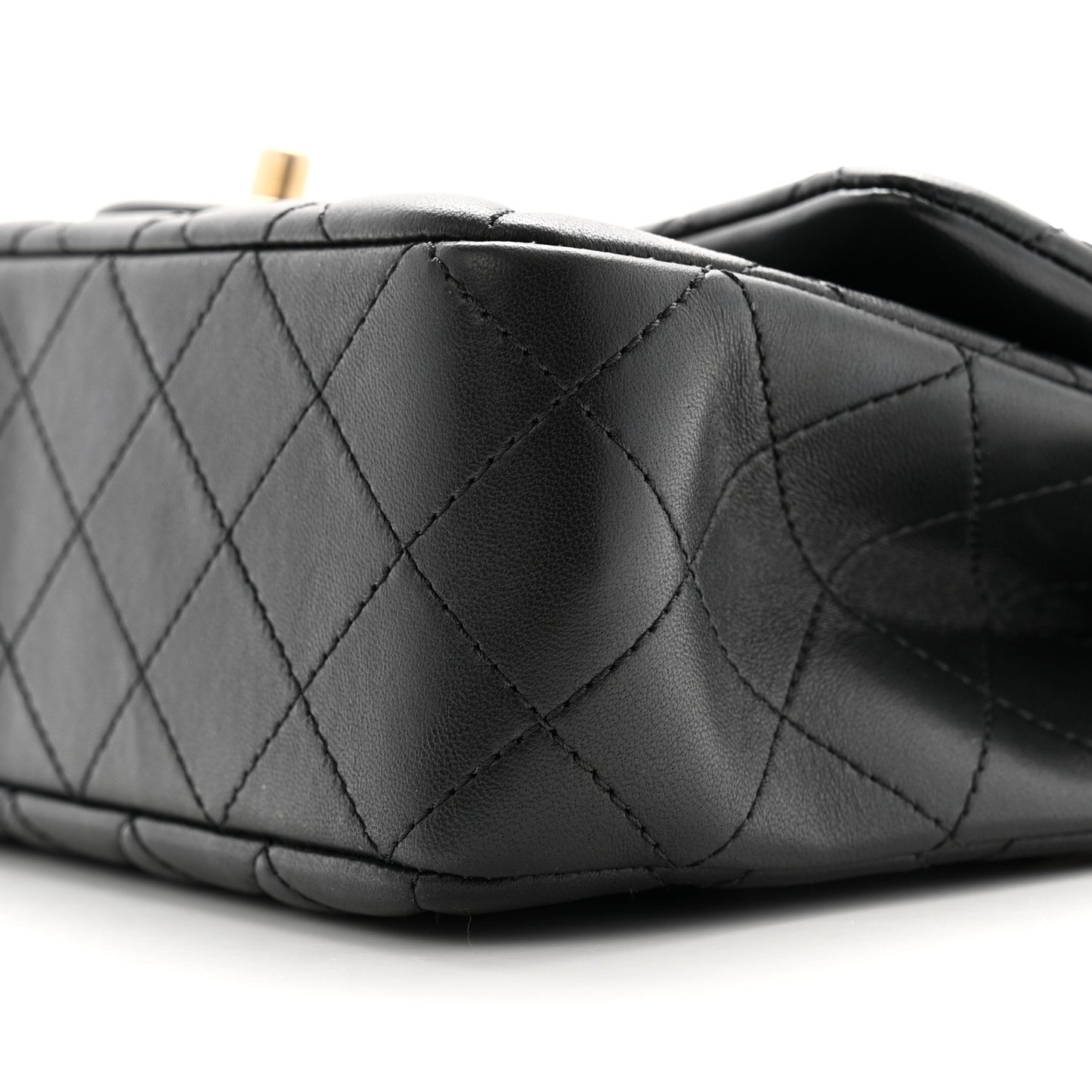 Lambskin Quilted Small Sweet Camellia Flap Black