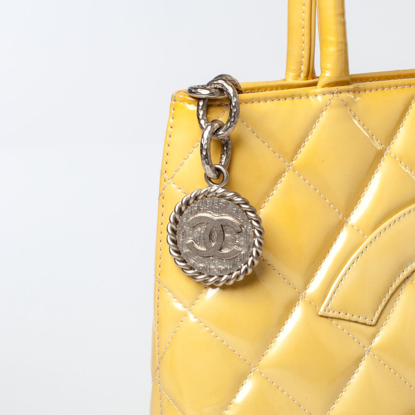 Patent Medallion Tote Yellow