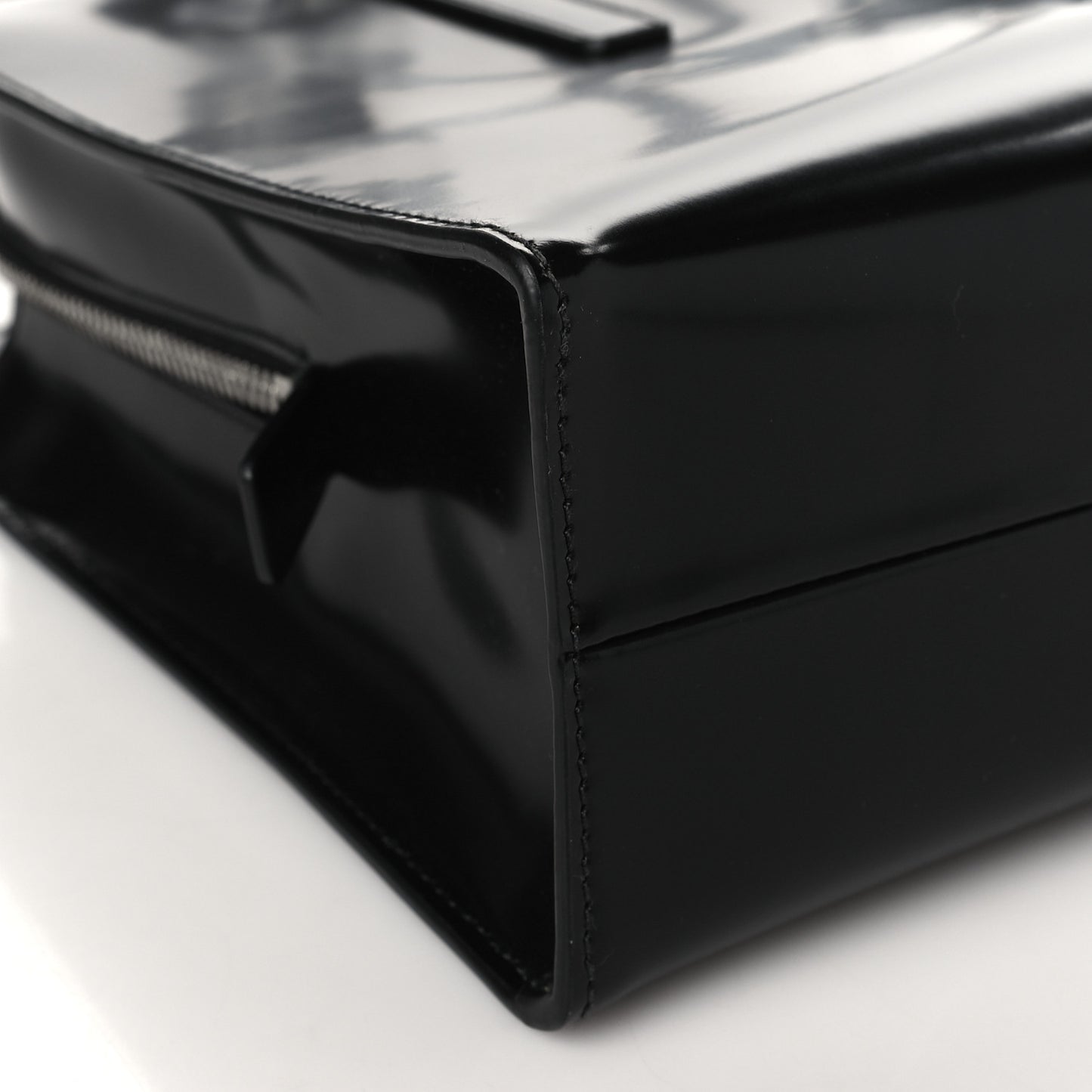 Spazzolato Medium Re-Edition 1995 Double Handle Handbag Black