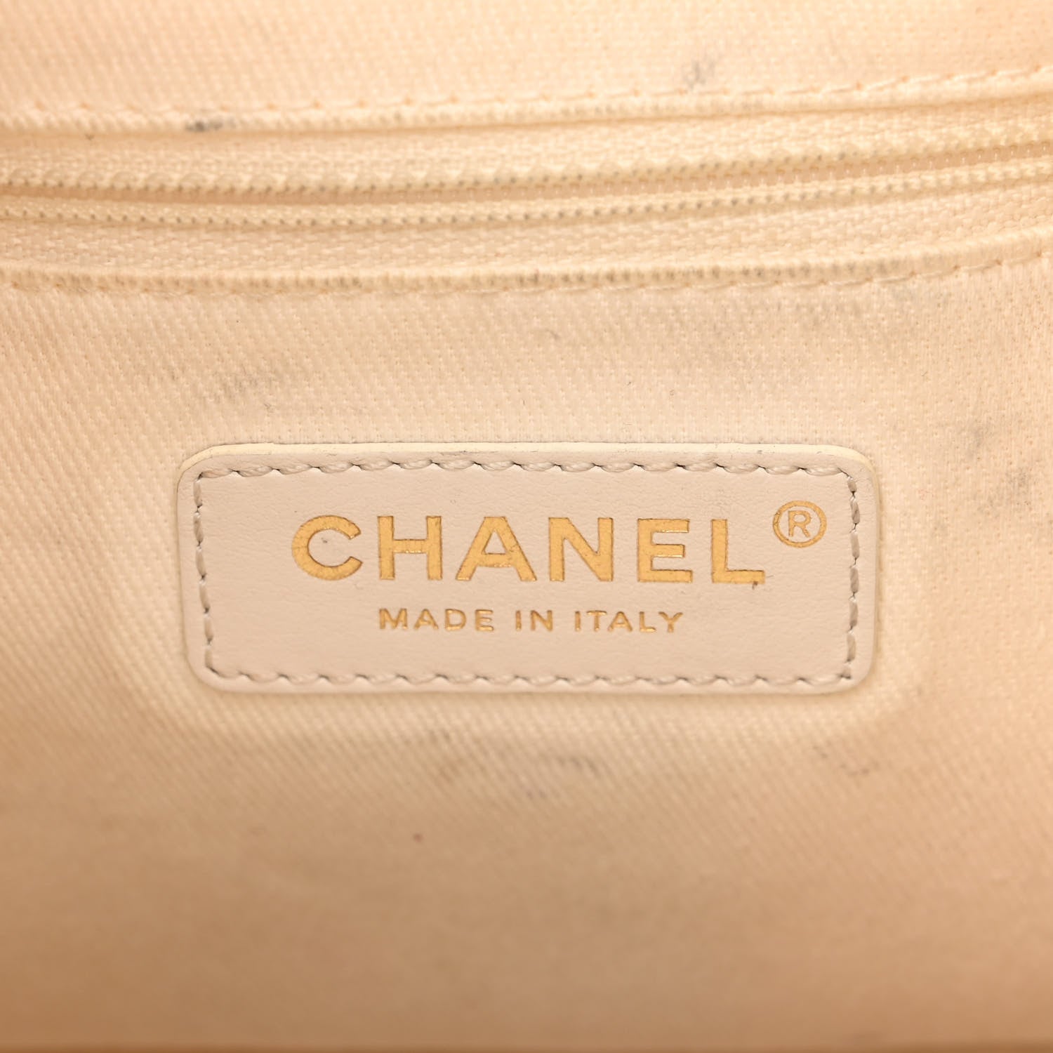 Chanel Canvas Pearl Deauville Drawstring Bucket Bag Ecru Beige 6 of 12