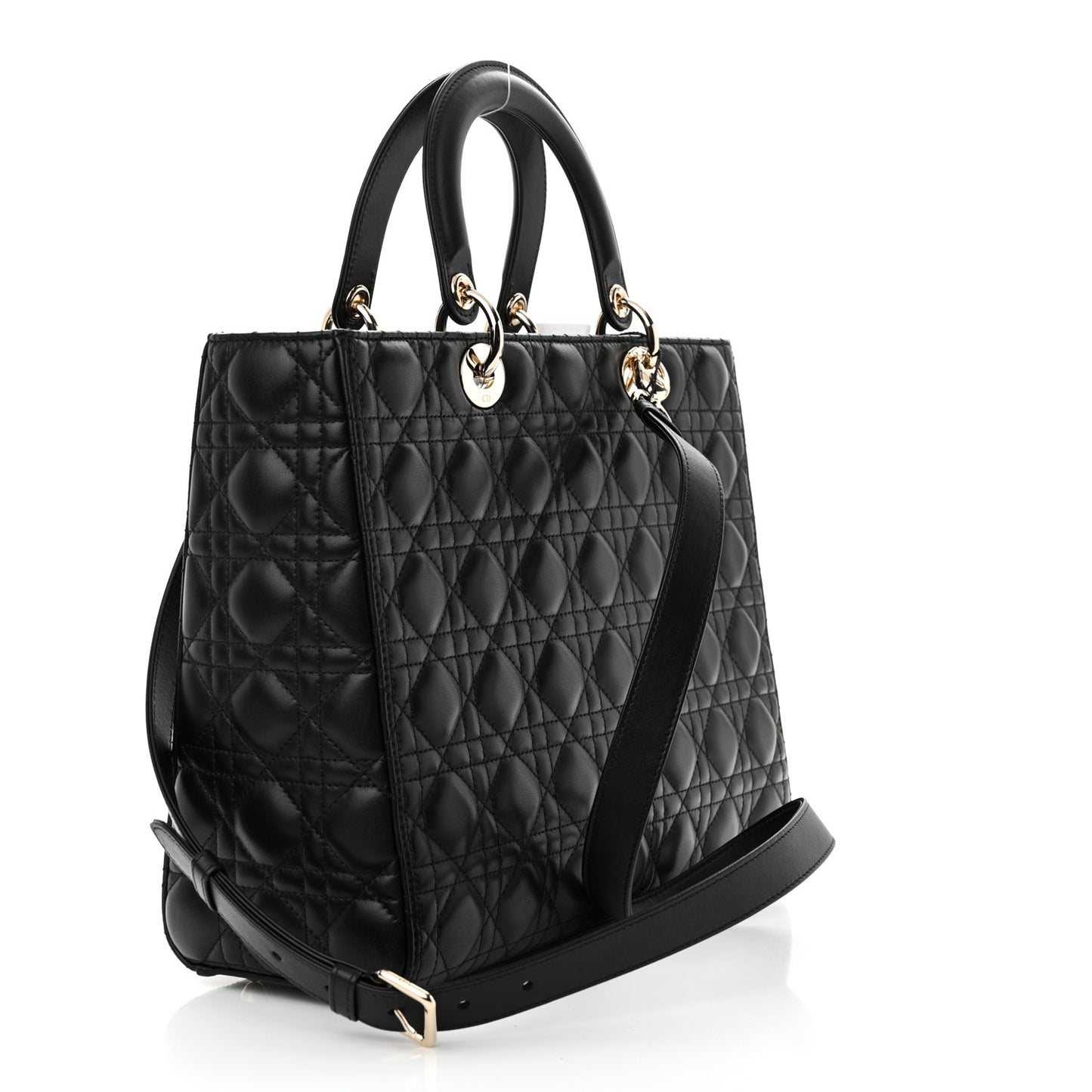 Lambskin Cannage Large Lady Dior Black