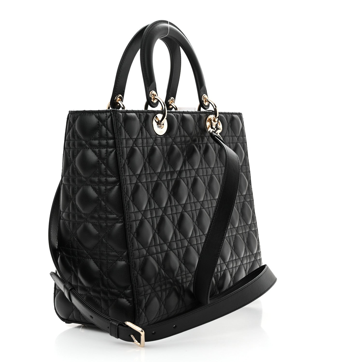 Christian Dior Lambskin Cannage Large Lady Dior Black 3 of 10