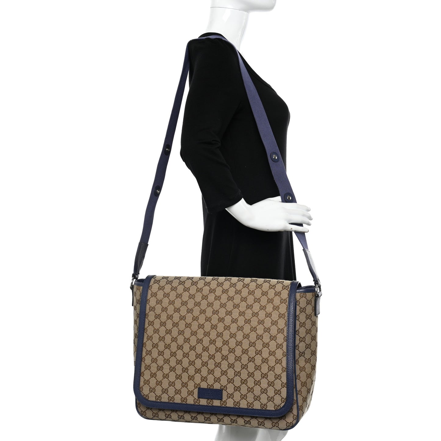Monogram Convertible Diaper Bag Blue