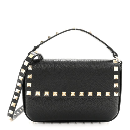 Valentino Garavani Grainy Calfskin Rockstud Crossbody Pouch Black 1 of 10