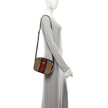 Gucci GG Supreme Monogram Web Small Webby Bee Shoulder Bag Dark Brown 2 of 12