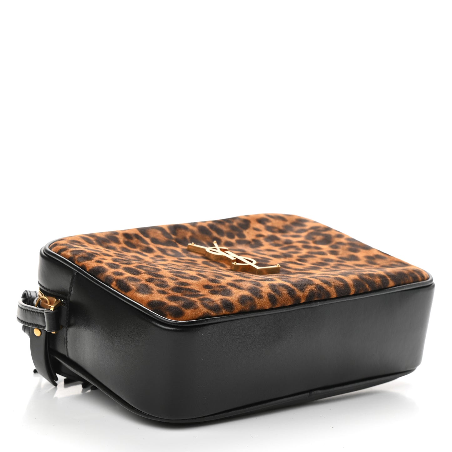 Calfskin Leopard Print Monogram Lou Camera Bag Black