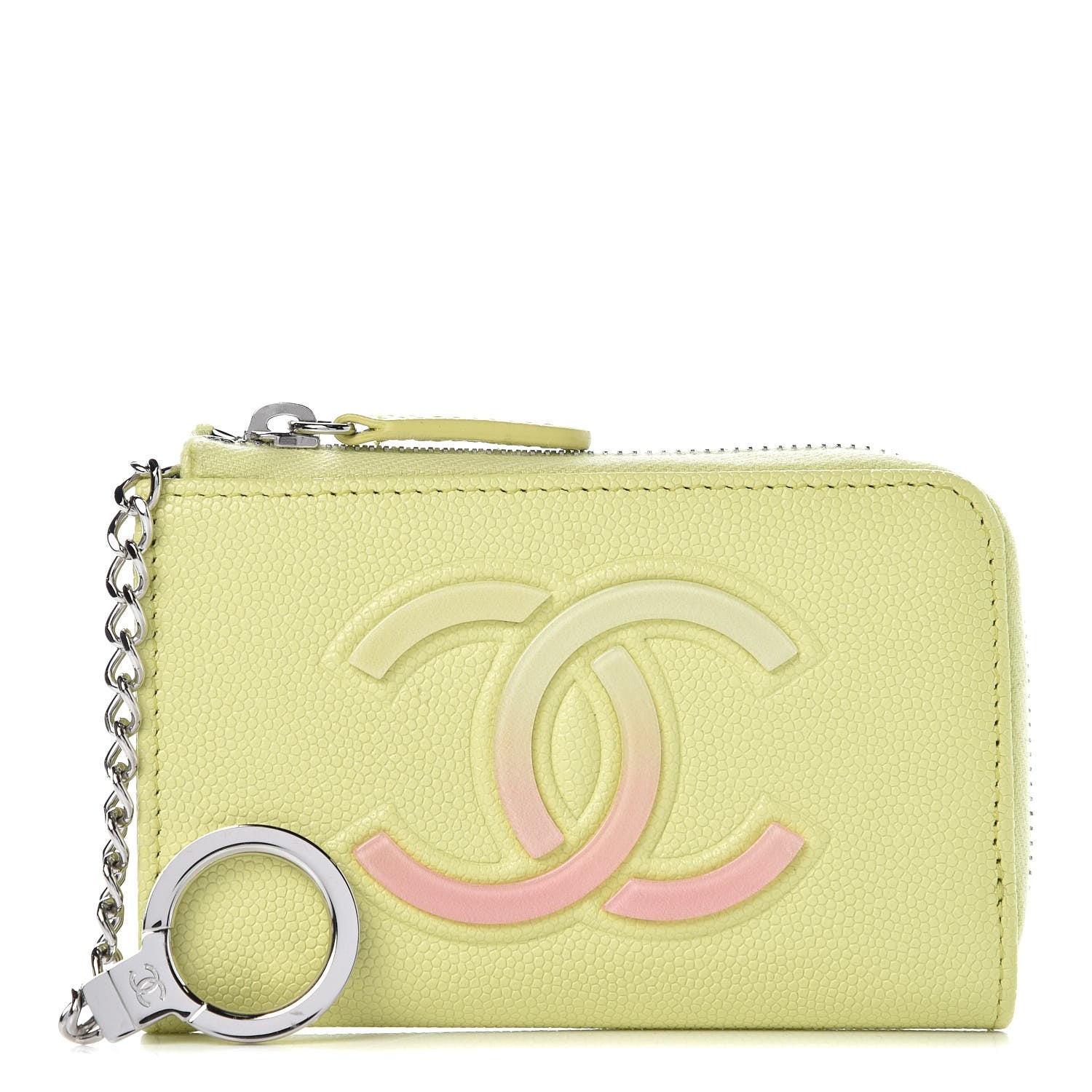 Chanel Caviar Key Holder Case Light Pink Light Green 1 of 9