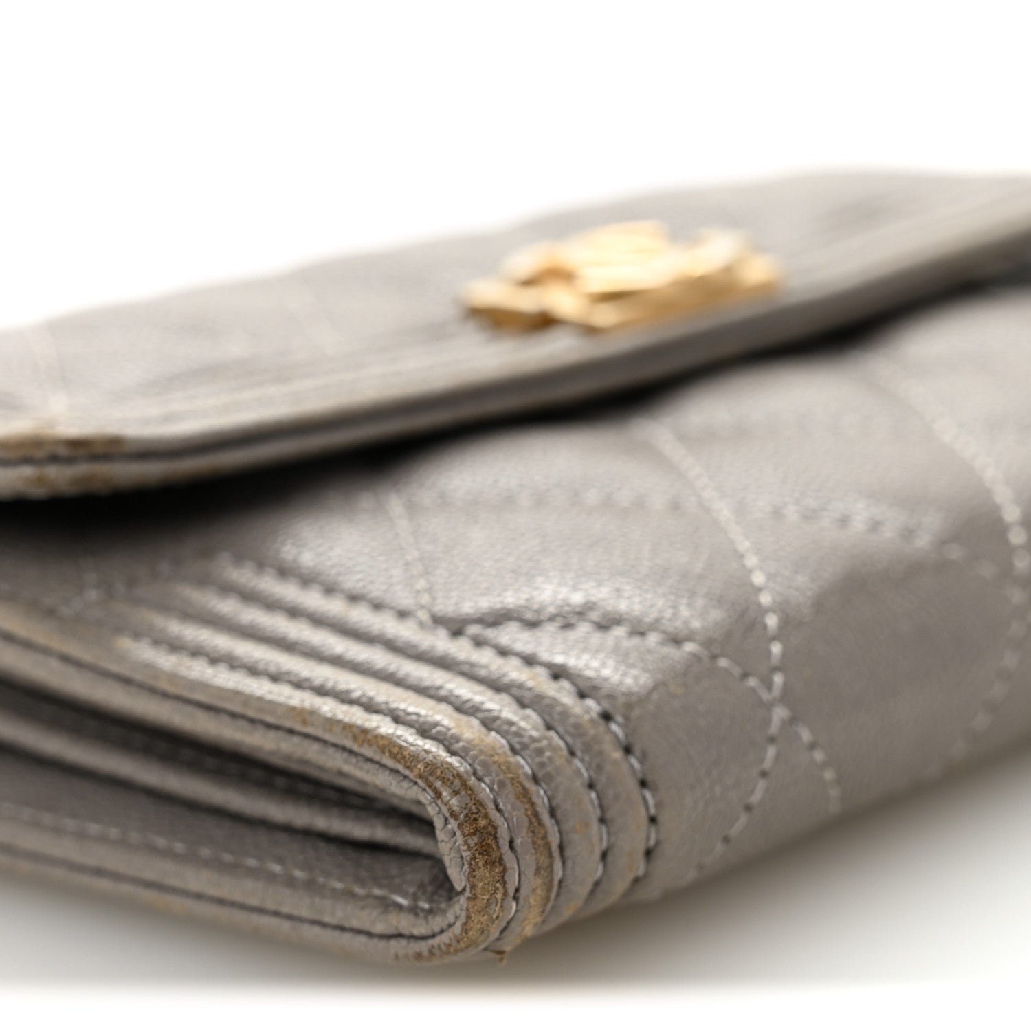 Chanel Caviar Quilted Medium Boy Flap Wallet Grey 9 of 11