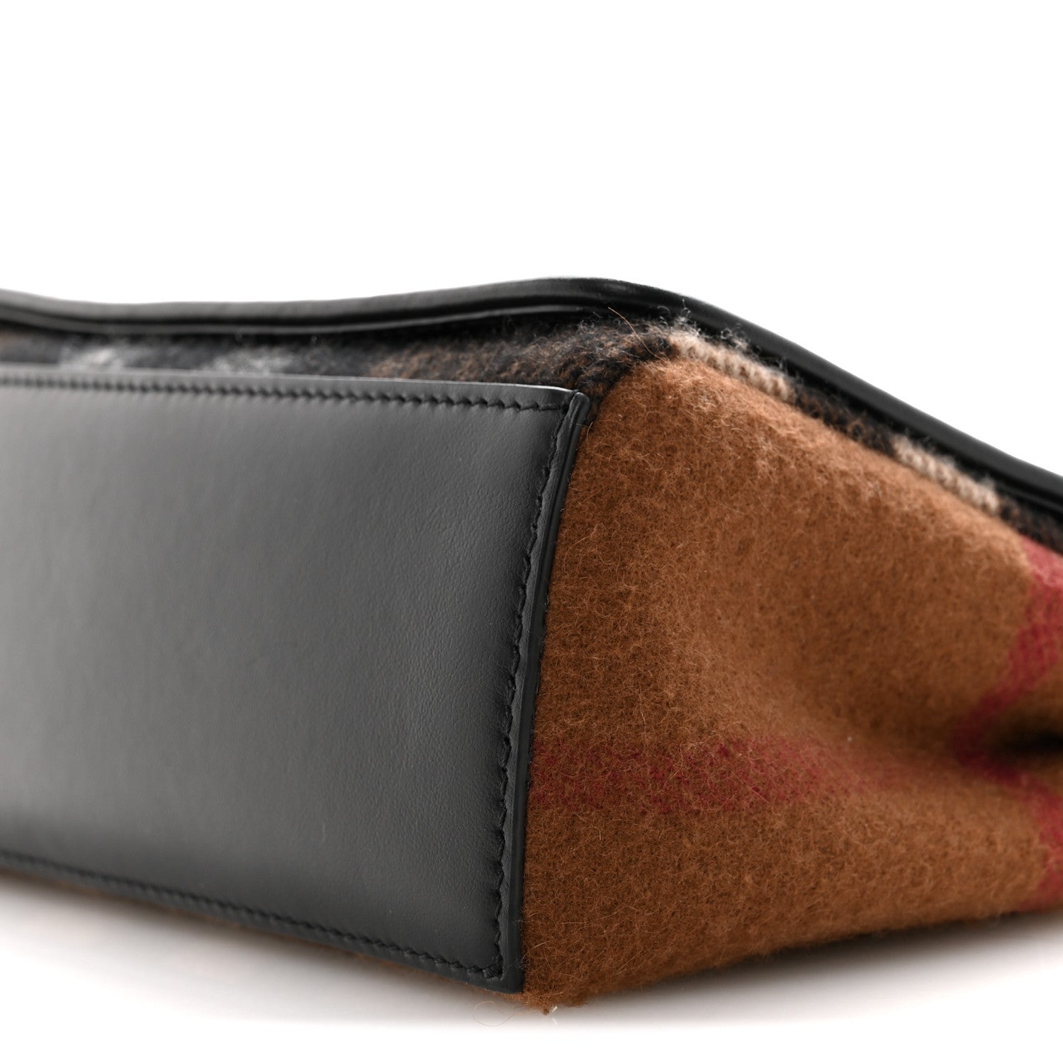 Burberry Cashmere Hackberry Check Note Medium Crossbody Bag Brown