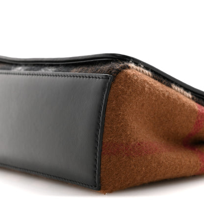 Burberry Cashmere Hackberry Check Note Medium Crossbody Bag Brown 9 of 9