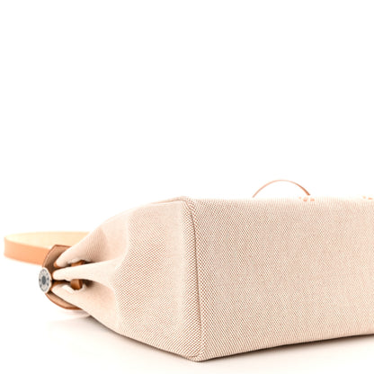Hermes Vache Hunter Toile H Brides de Gala Herbag Zip Retourne 31 PM Natural 10 of 11