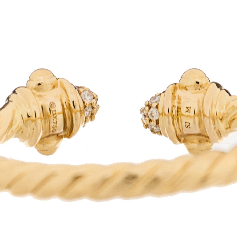 David Yurman 18K Yellow Gold Diamond Renaissance Ring 52 6 4 of 5
