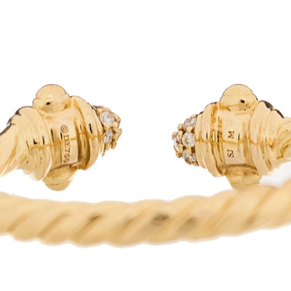 David Yurman 18K Yellow Gold Diamond Renaissance Ring 52 6 4 of 5
