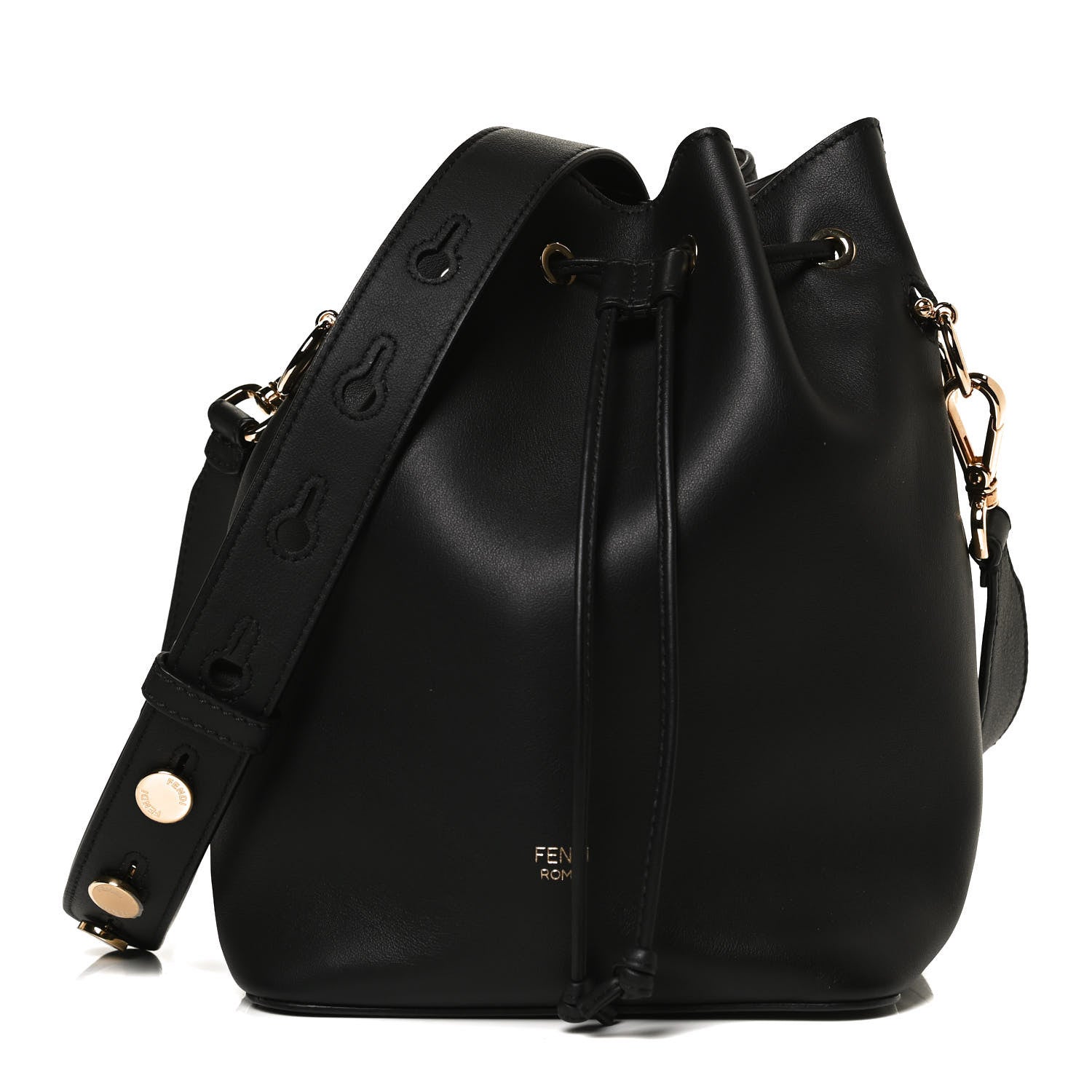 Fendi Vitello Grace Matte F is Fendi Grande Mon Tresor Bucket Bag Black 1 of 12