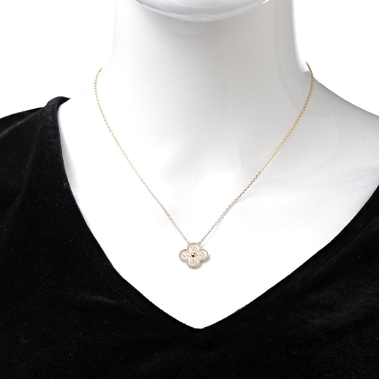 Van Cleef & Arpels 18K Rose Gold Vintage Alhambra Pendant Necklace 2 of 7