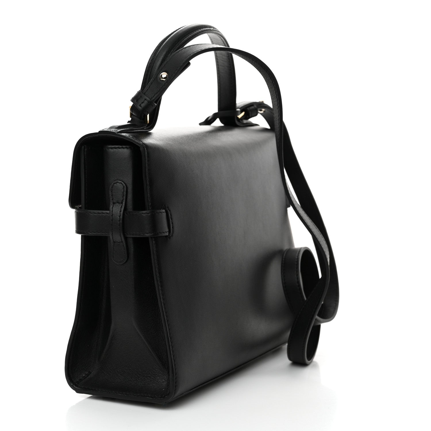 Delvaux Calfskin MM Tempete Satchel Black 3 of 11