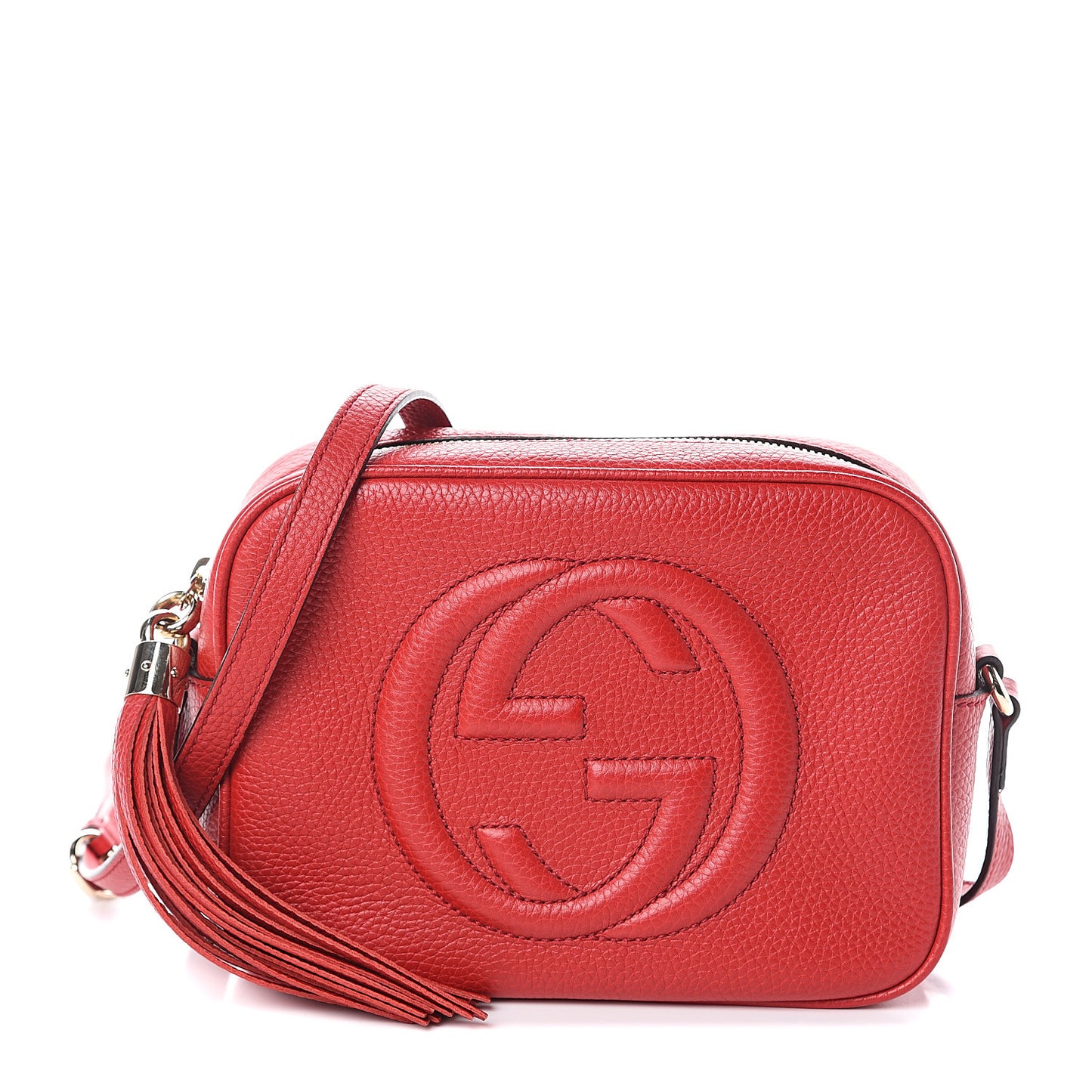 Pebbled Calfskin Small Soho Disco Bag Tabasco Red