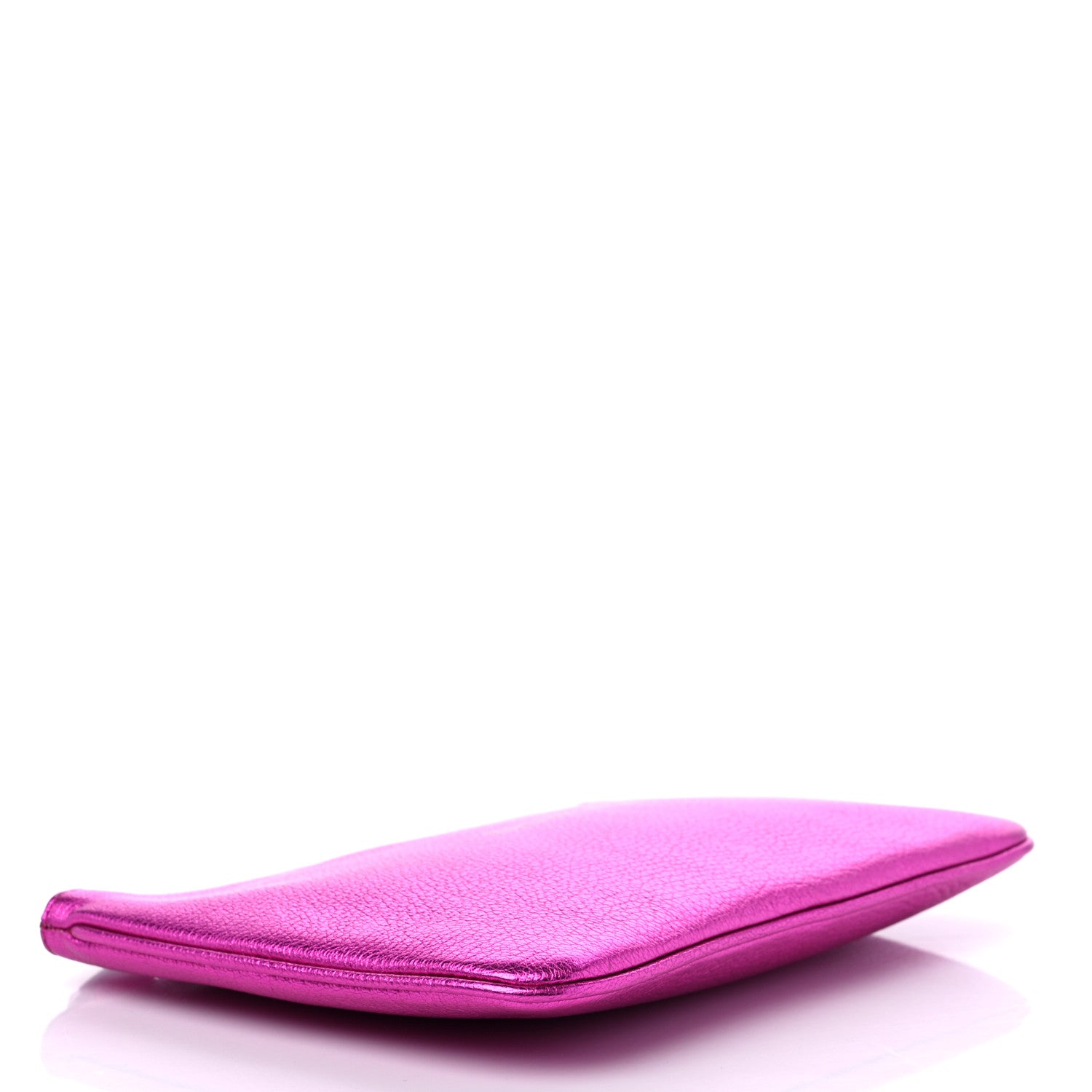 Balenciaga Metallic Goatskin Logo Large Everyday Zip Pouch Rose Fuchsia Black 4 of 8