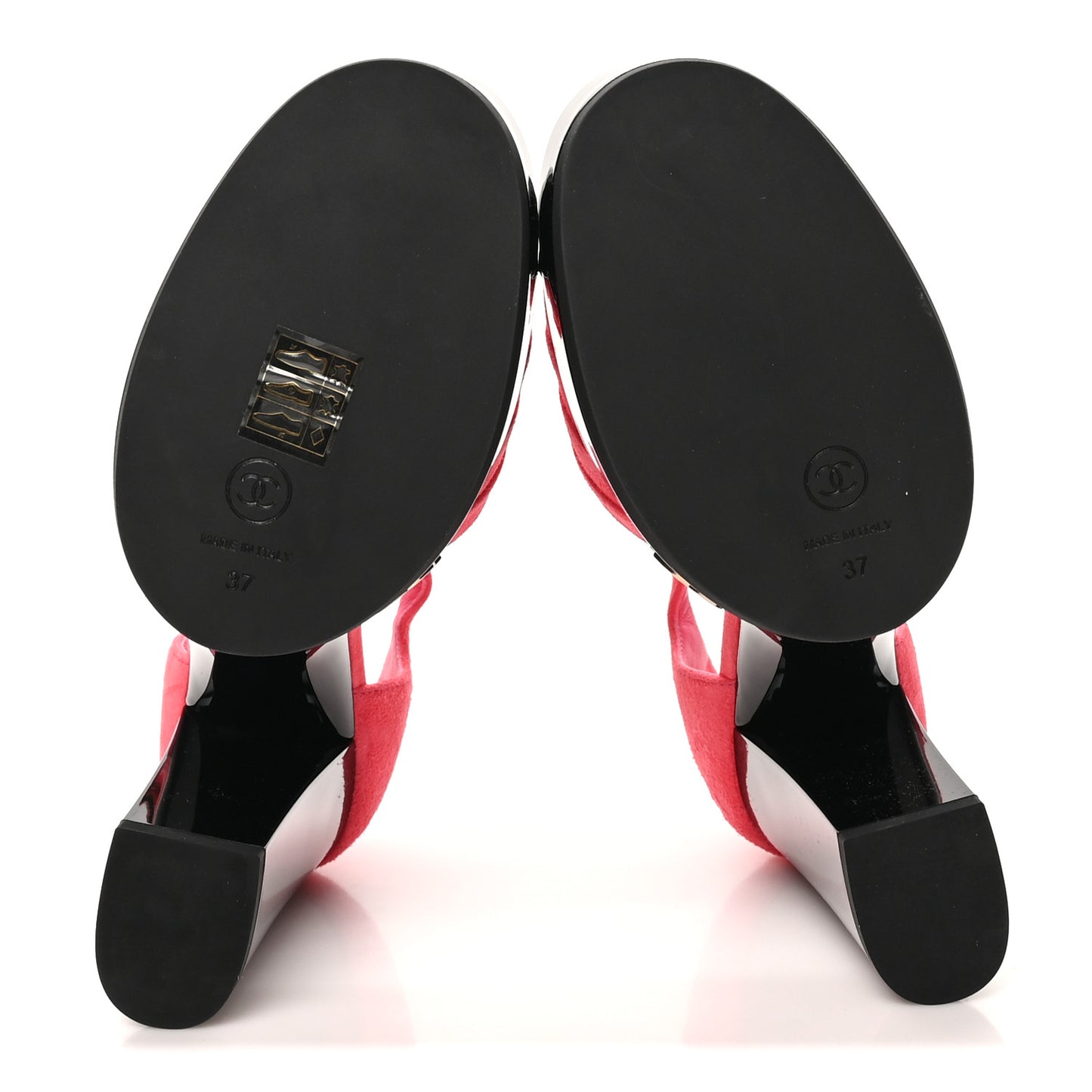 Suede Kidskin Patent CC Platform Pumps 37 Dark Pink Black