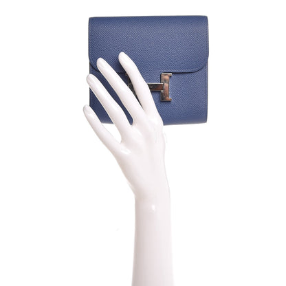 Hermes Epsom Constance Short Wallet Bleu Agate 2 of 10