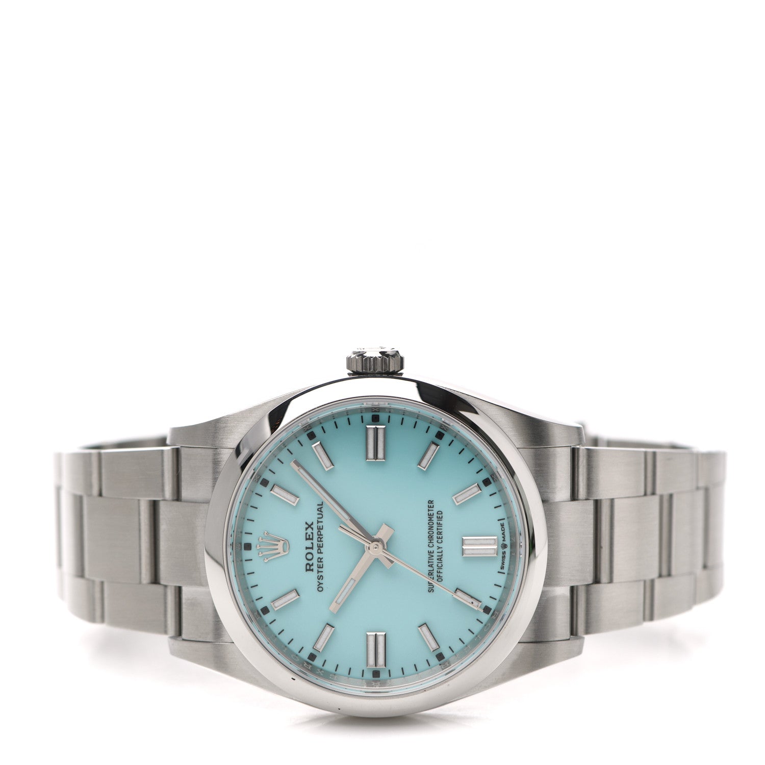 Rolex Stainless Steel 36mm Oyster Perpetual Watch Turquoise 126000 2 of 5