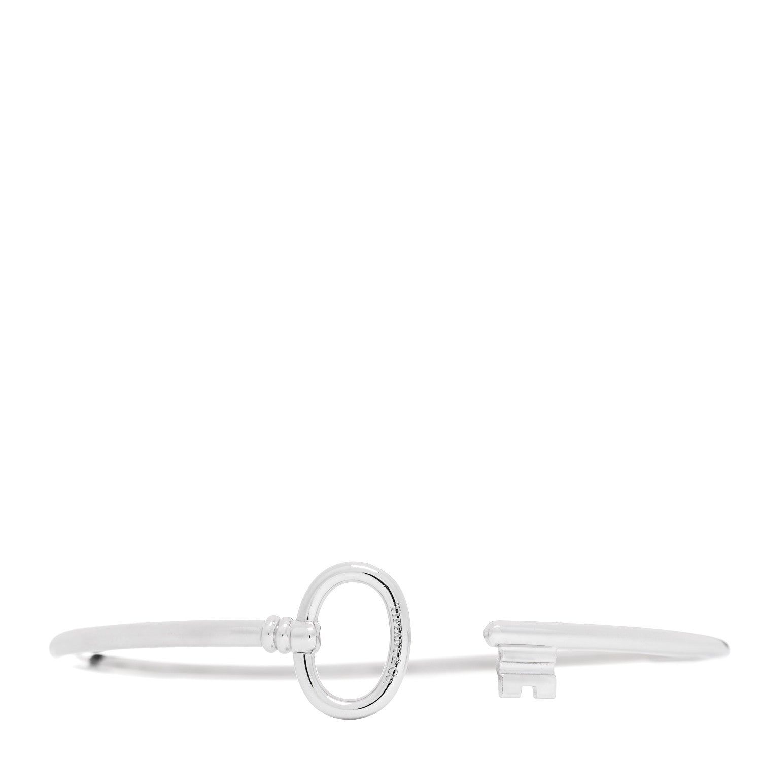 Tiffany 18K White Gold Keys Wire Bracelet 1 of 4