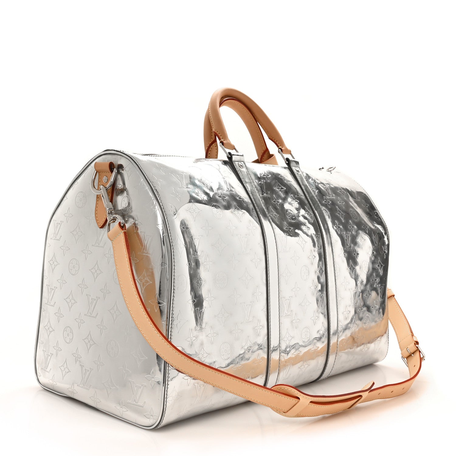 Louis Vuitton Monogram Mirror Keepall Bandouliere 50 Silver 2 of 8