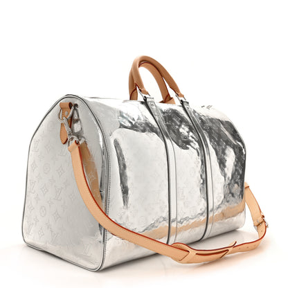 Louis Vuitton Monogram Mirror Keepall Bandouliere 50 Silver 2 of 8