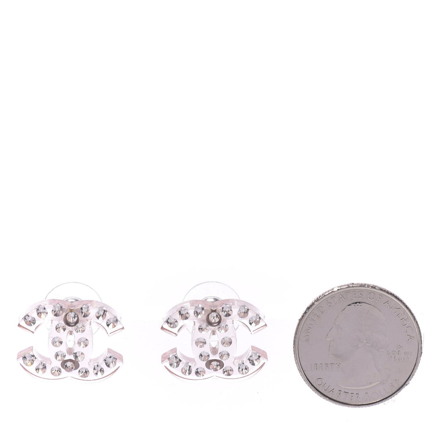 Crystal Resin CC Logo Earrings