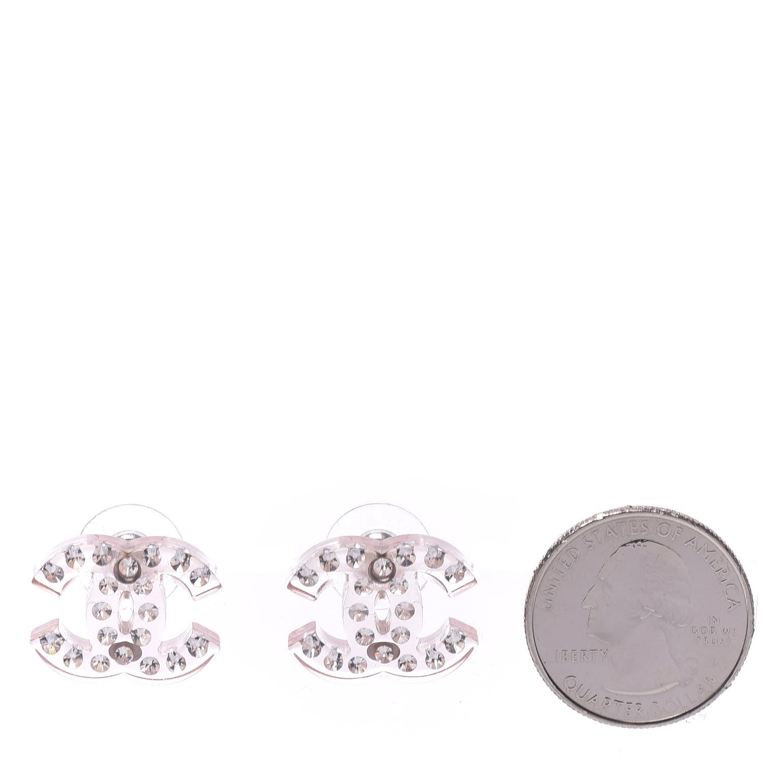 Chanel Crystal Resin CC Logo Earrings 2 of 4