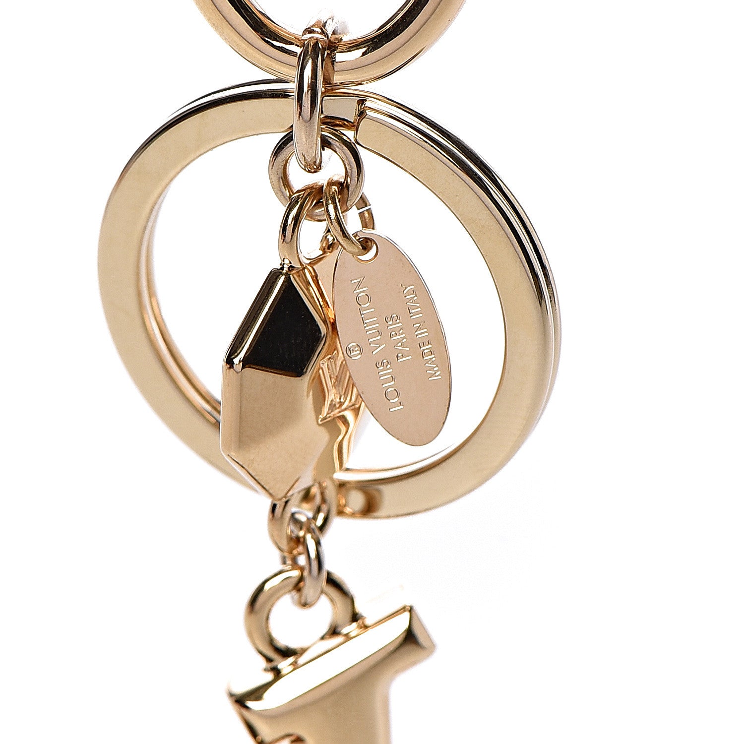 Louis Vuitton LV Facettes Bag Charm Key Holder Gold 3 of 4