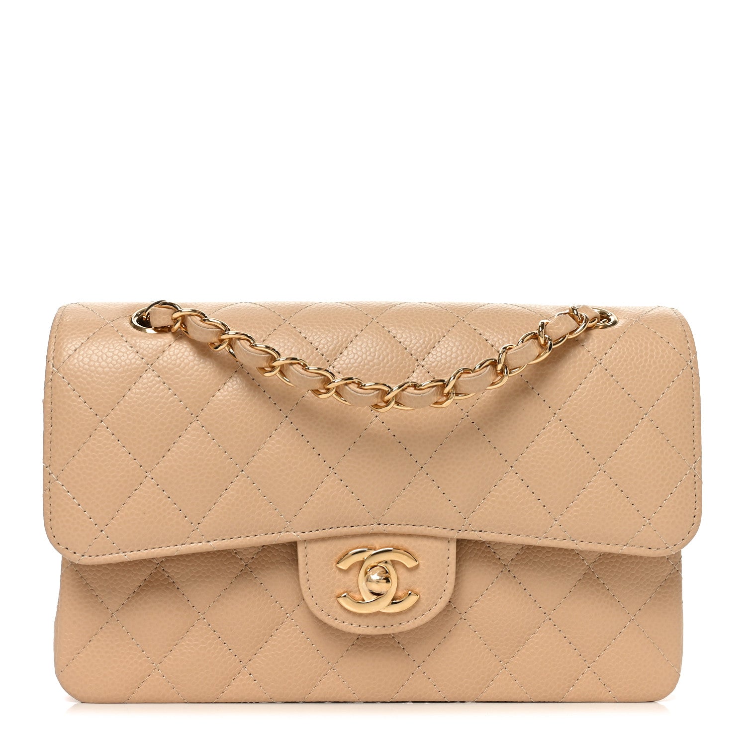 Chanel Caviar Quilted Small Double Flap Beige 2 of 21