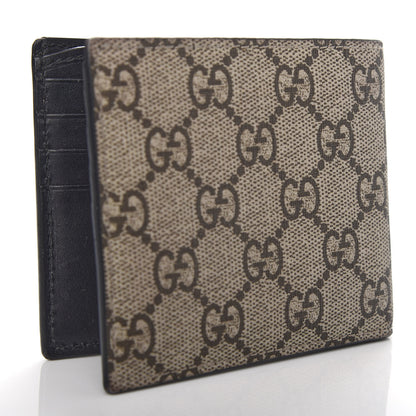 Gucci GG Supreme Monogram Selleria Calfskin Tiger Nice Bi-Fold Wallet Beige Ebony Multicolor Black 3 of 6