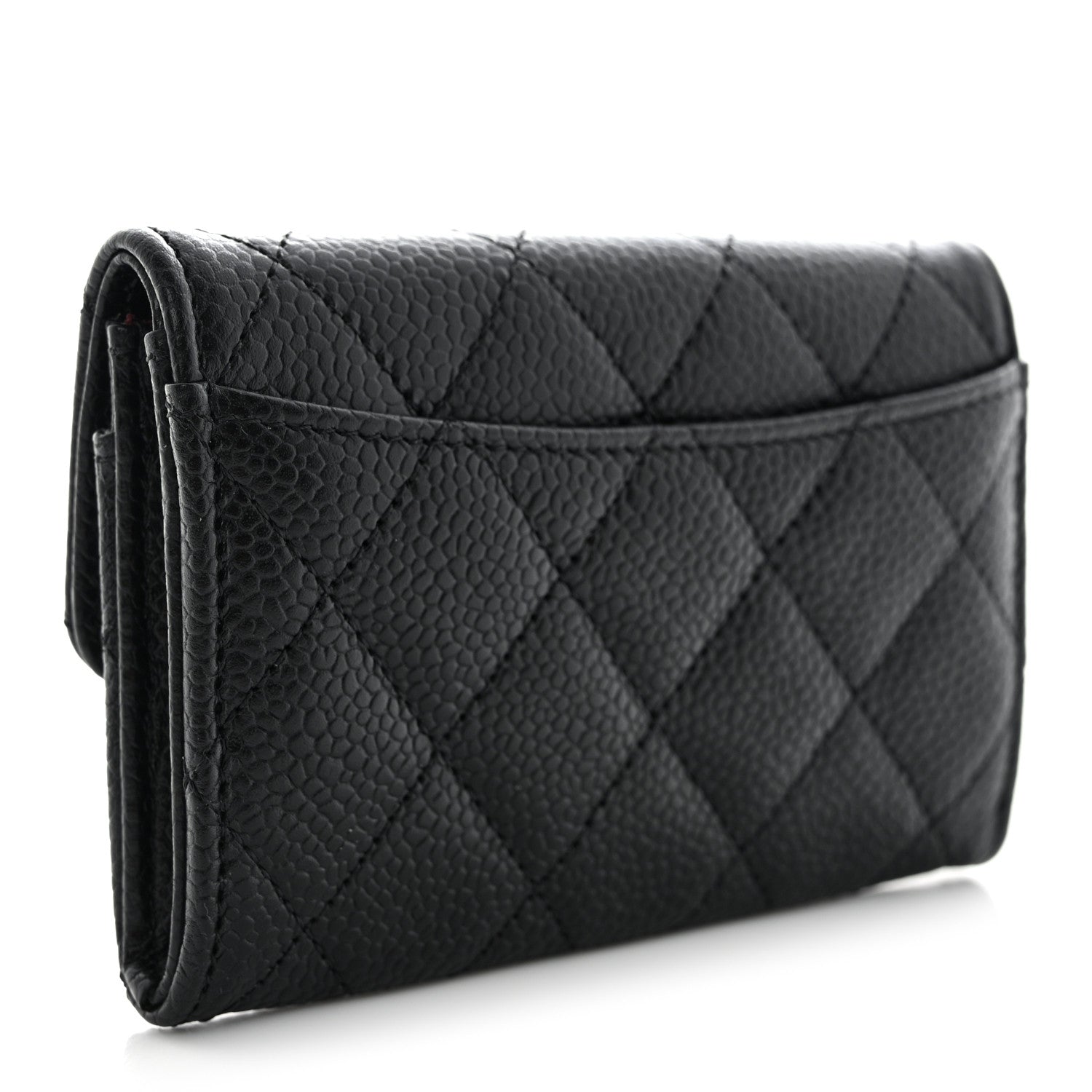 Chanel Caviar Quilted Flap Card Holder Wallet Black 3 of 10